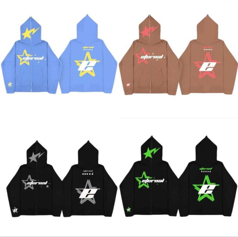 

Y2K Mens Hoodies Sweatshirts Mens star letter printing Vintage zipper hoodie high street fashion Punk clothes Harajuku casual Women sweatshirt