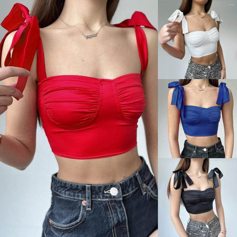 

Camisoles & Tanks Women's Halter Sleeveless Tie Knot Sexy Unique Slim Fit Tank Crop Top Scoop Neck, Black