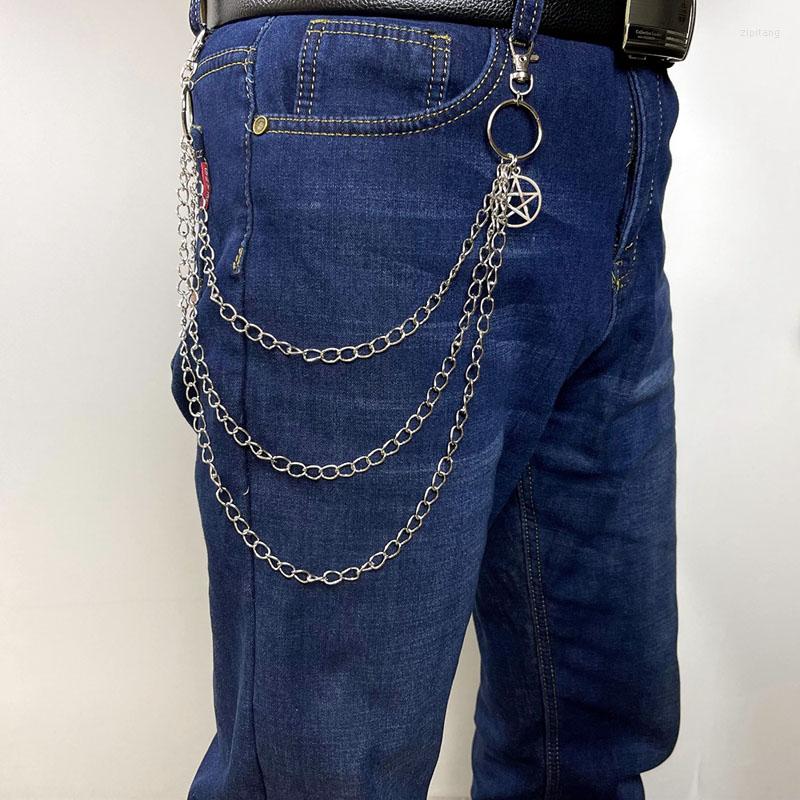 

Keychains Punk Pants Chain Pentagram For Men Women Jean Trouser Biker Chains Harajuku Goth Jewelry Gothic Rock Emo Accessories