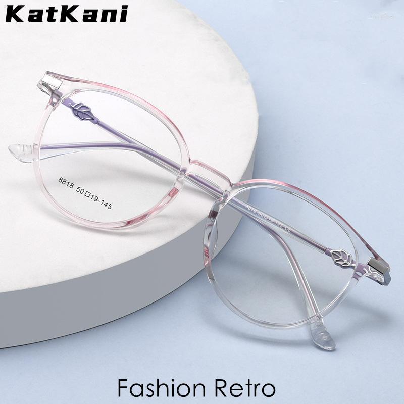 

Sunglasses Frames Fashion KatKani Ultra-light TR90 Myopia Transparent Glasses Retro Round Optical Prescription Eyeglasses Frame Women 06-881