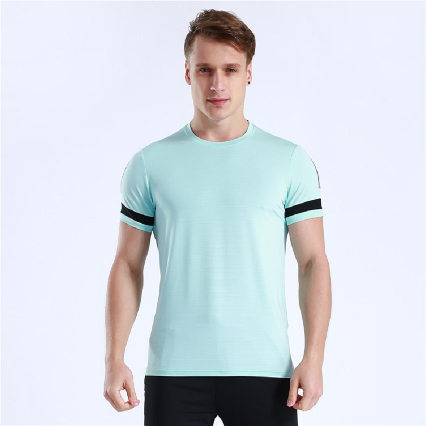 

Men's T-Shirts High Quality Men Running T-Shirts Elastic Fitness Tshirt Breathable Gym T Shirt Sport Shirt Men Training Tops 230420, Black