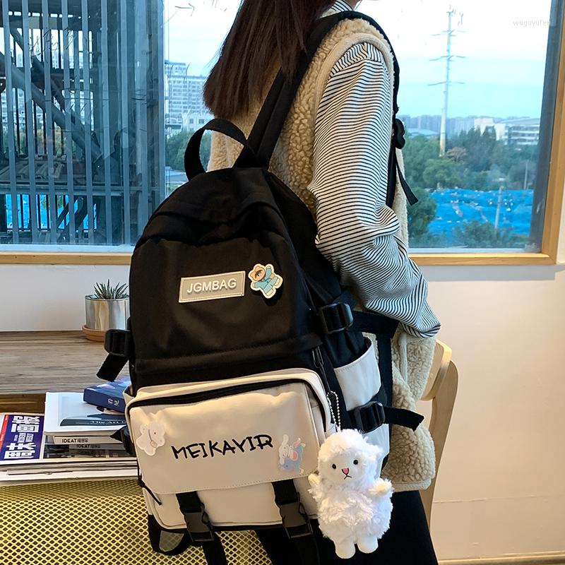 

Backpack Backpacks The Large Capacity High School Bag Of Female Junior Male Lovely Black, Burgundy