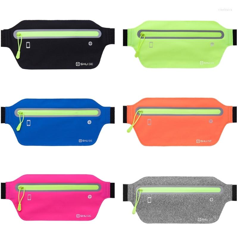

Waist Bags Bag Sports Fashion Belt Unisex Fanny Pack Purse Portable Gym Reflective Phone Pouch For Women Men, Black