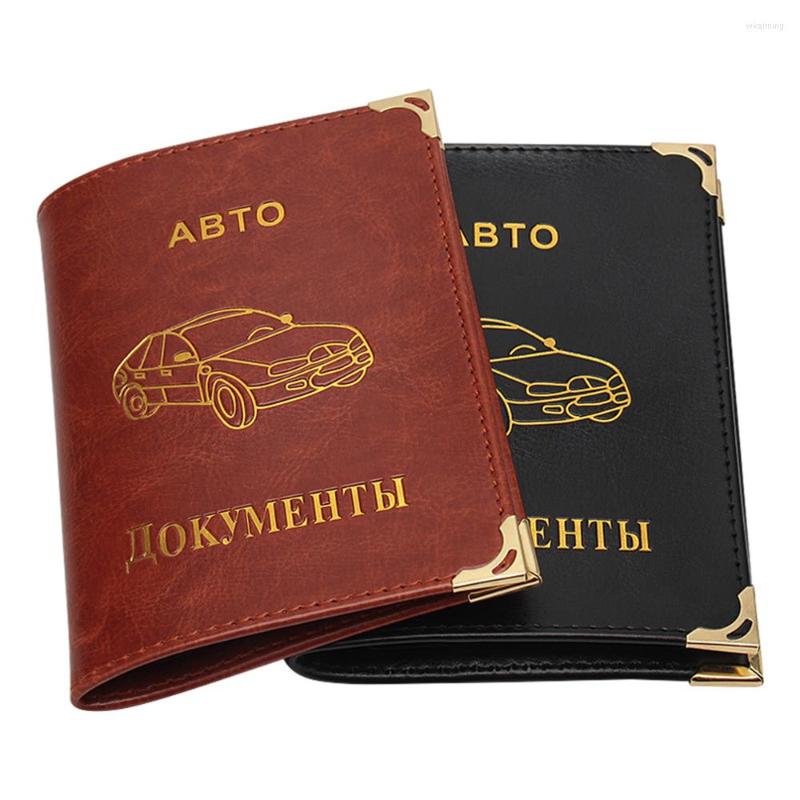

Card Holders Brand Russian Auto Driver's License Bag High Quality PU Leather Cover For Car Driving Documents Credit Holder Wallet, Black