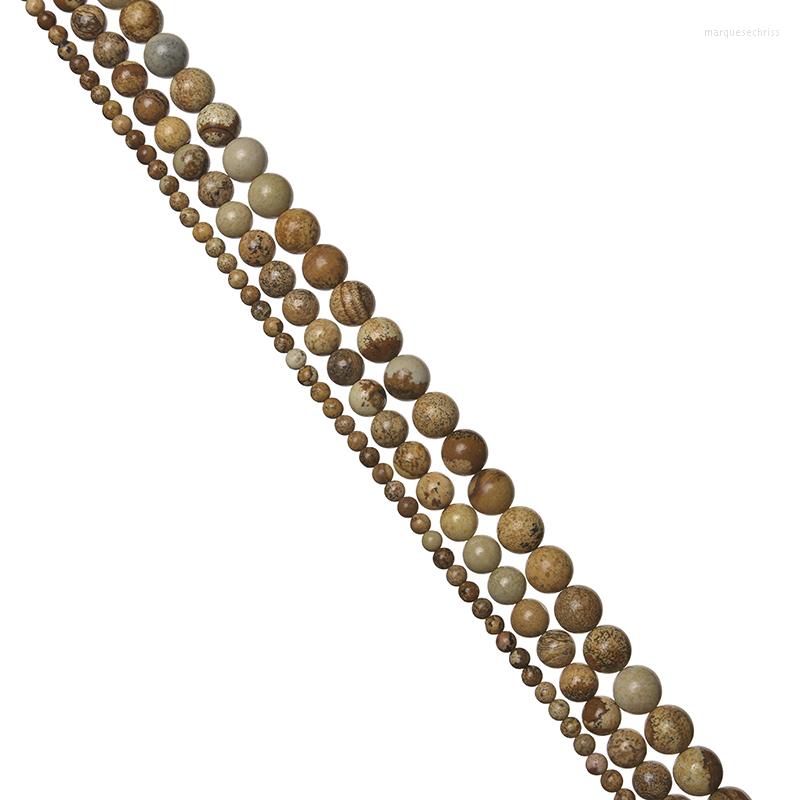 

Beads Unique Stone 6/8/10mm Pick Size Picture Loose For Diy Jewelry Accessories 16inch H747