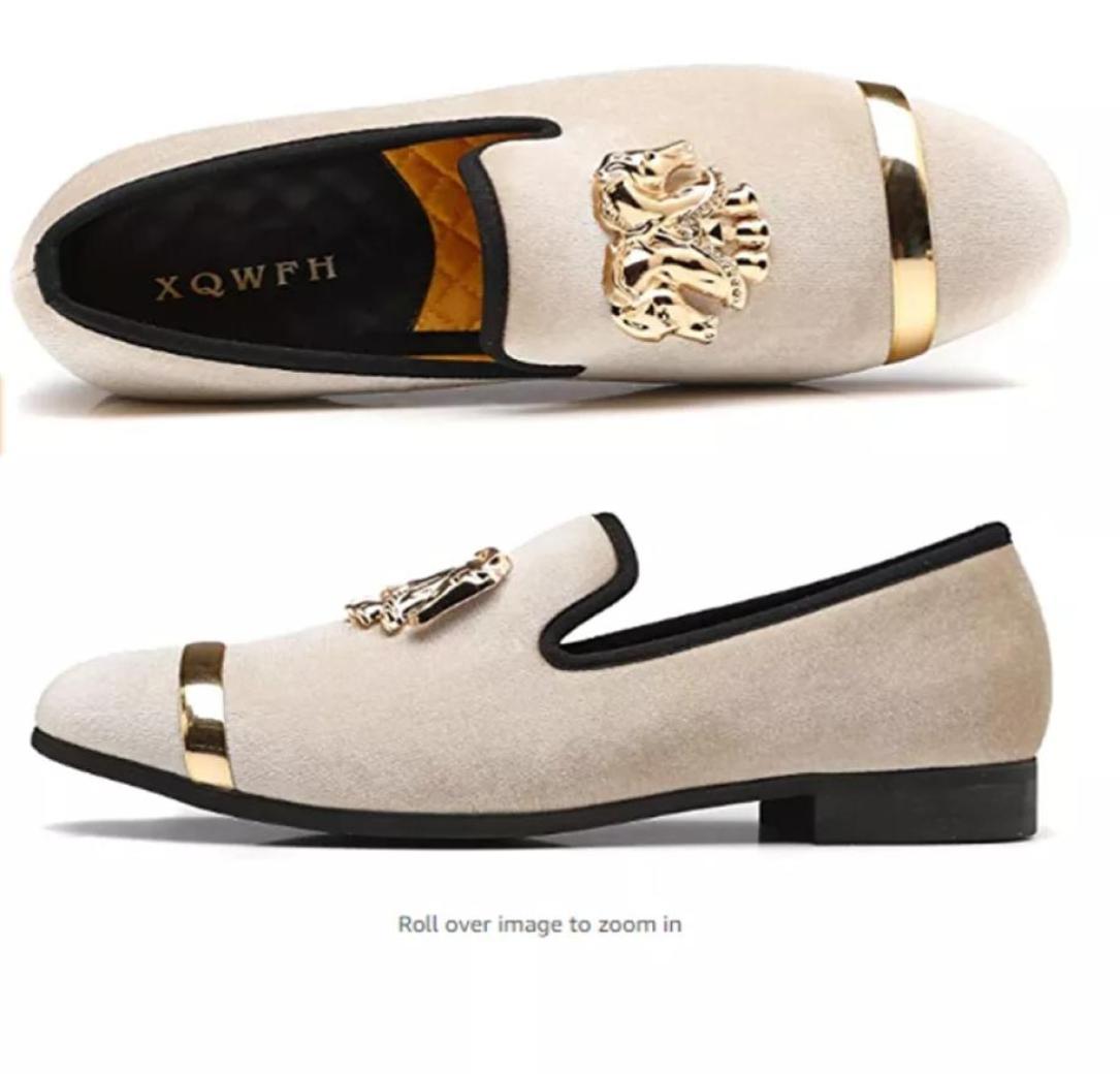

Men Party Dinner Formal Shoes Fashion Gentleman Wedding Dress Shoes for Men Casual Shoes Beige Velvet Loafers3629577, Navy