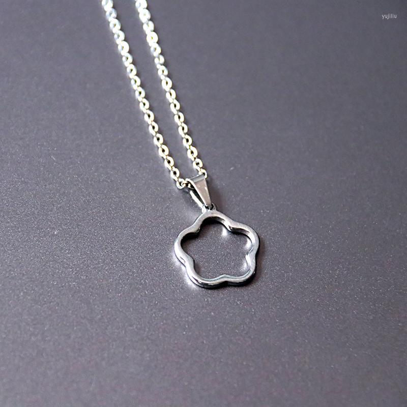 

Chains Women Necklace Flower Pendent Fashion Jewelry Stainless Steel Plant Link Chain Neckleces Gifts For Drop
