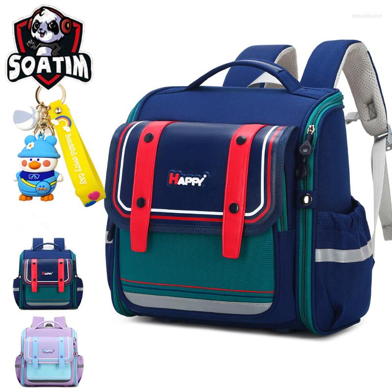 

School Bags Waterproof Orthopedic Primary Backpacks Children Boys Girls Backpack Kids Book Bag Schoolbag Mochila Infantil, Sky blue