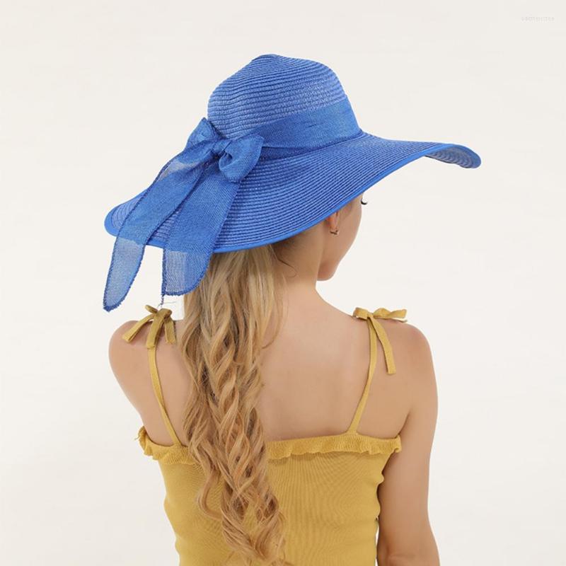 

Wide Brim Hats Chic Women Fisherman Hat Decorative Po Prop Summer Cap Holiday, Sky blue