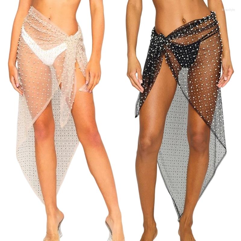 

Women's Swimwear Womens Lace Up Skirt Beach-Cover Sexy See Through Mesh For Summer-Vacation Holiday Party Club, Color