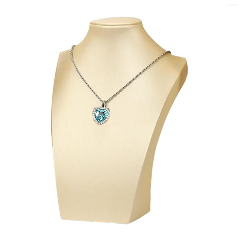 

Jewelry Pouches PU Necklace Display Holder Stand Ornament Organizer For Women Shop
