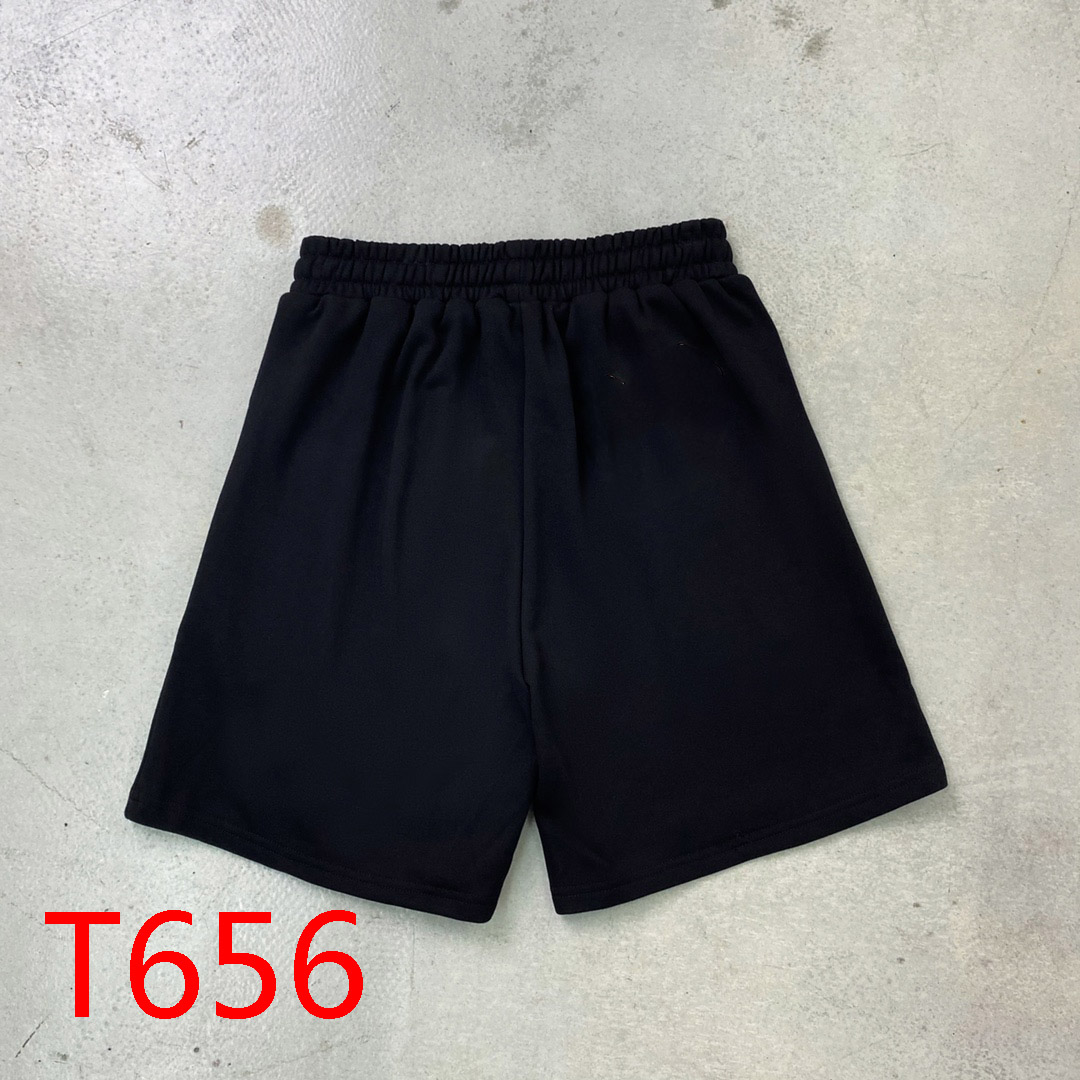 

T656 Sanskrit Letter Sticky Leather Ribbon Shorts Beach Pants Capris Couple Cross Flower Personalized Fashion Classic Punk Hip Hop Style