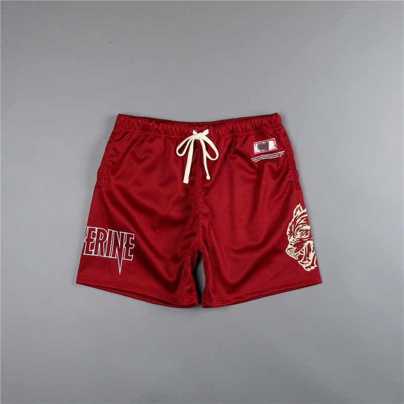 

Men's Shorts Summer Style Fashion Wolve Men Shorts Mesh Casual Quick Dry Fitness Jogging Workout Male Training Sports Short Pants 230420, Black