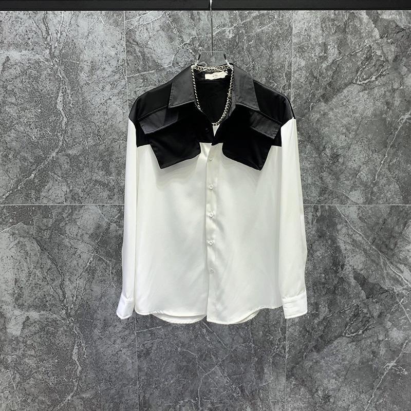 

Men's Casual Shirts Gh0700 Fashion Men's 2023 Runway Luxury European Design Party Style Clothing, White