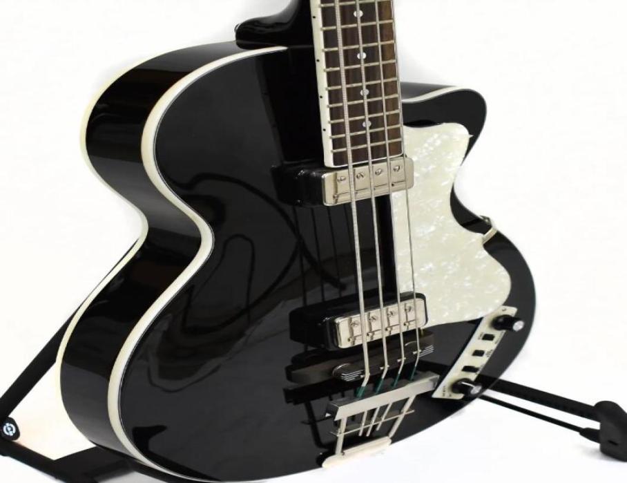 

4 String 1960039s Hofner Violin Club Black Electric Bass Guitar 30quot short scale Length White Pearl Pickguard6147091