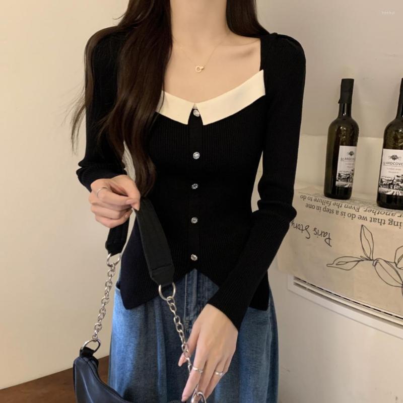 

Women's Blouses Women Summer Shirt Bateau Neck Spring Blouse Low-cut, Black