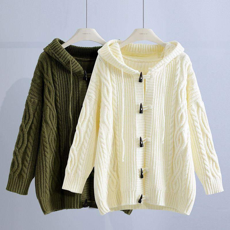 

Sweaters SPRING AUTUMN KNIT CARDIGAN WOMEN SWEATERS TOPS KOREAN STREETWEAR FASHION HOODED LONG SLEEVE OVERSIZE LOOSE CARDIGANS SWEATER, Green