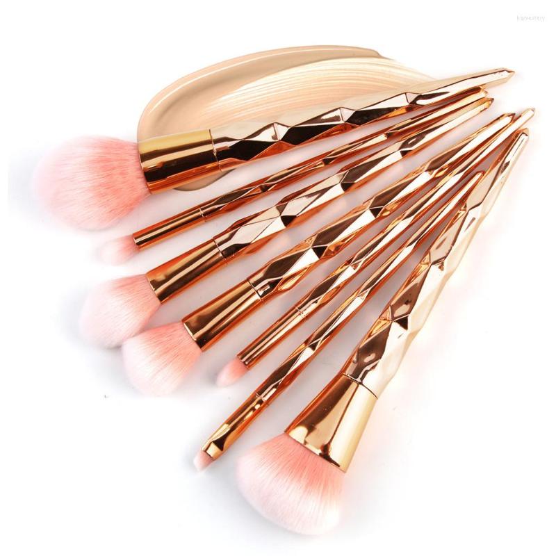 

Makeup Brushes 7 Pcs Diamond Set Female Rose Gold Eyeliner Eyelash Eyebrow Make Up Brush Cosmetic Beauty Tool