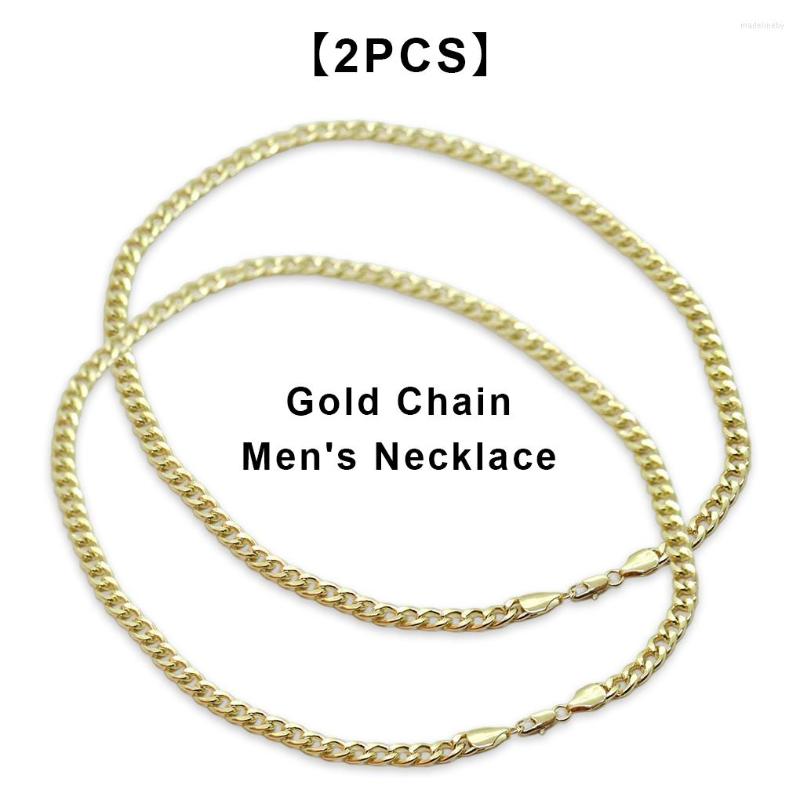 

Chains 2 Pieces Man Hiphop Style Necklace Portable Punk Necklaces Decoration Metal Jewelry Accessory For Bar Party Daily