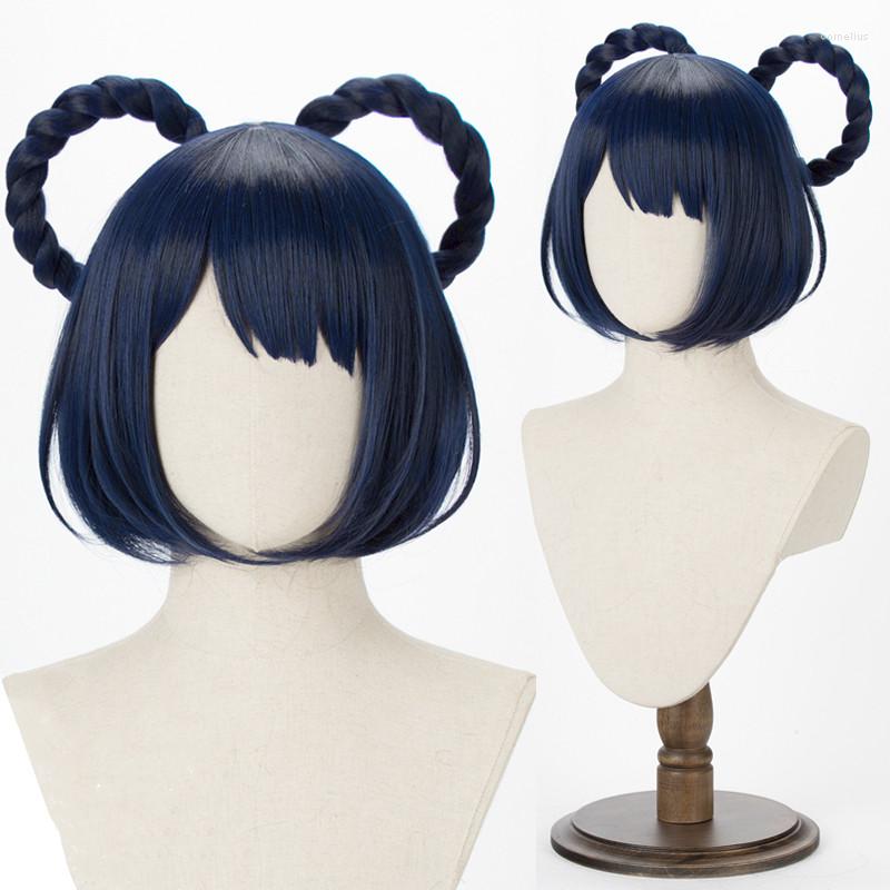 

Anime Costumes Game Genshin Impact Cosplay Halloween Xiangling Wig Xiang Ling Hair Free Cap