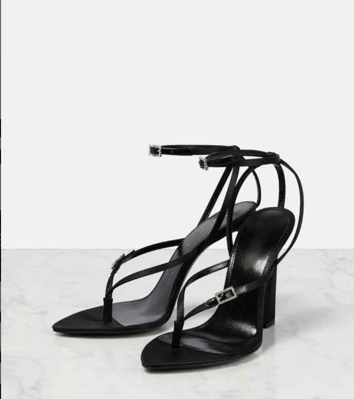 

Top Luxury Summer Luxury Opyum Sandals Shoes Crystal-embellished Ankle Strappy High Heels Party Dress Wedding Lady Elegant Walking With Box EU35-43