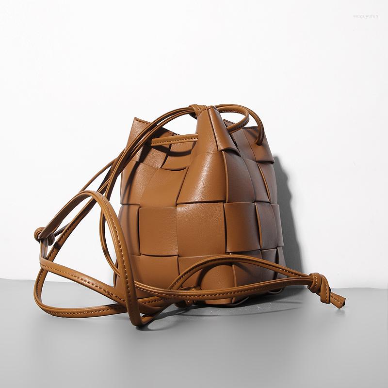 

Evening Bags Cow Leather Small Handbags Fashion CrossBody Bag Mini Drawstring Bucket Luxury Designer Women's Shoulder High Quality, Black