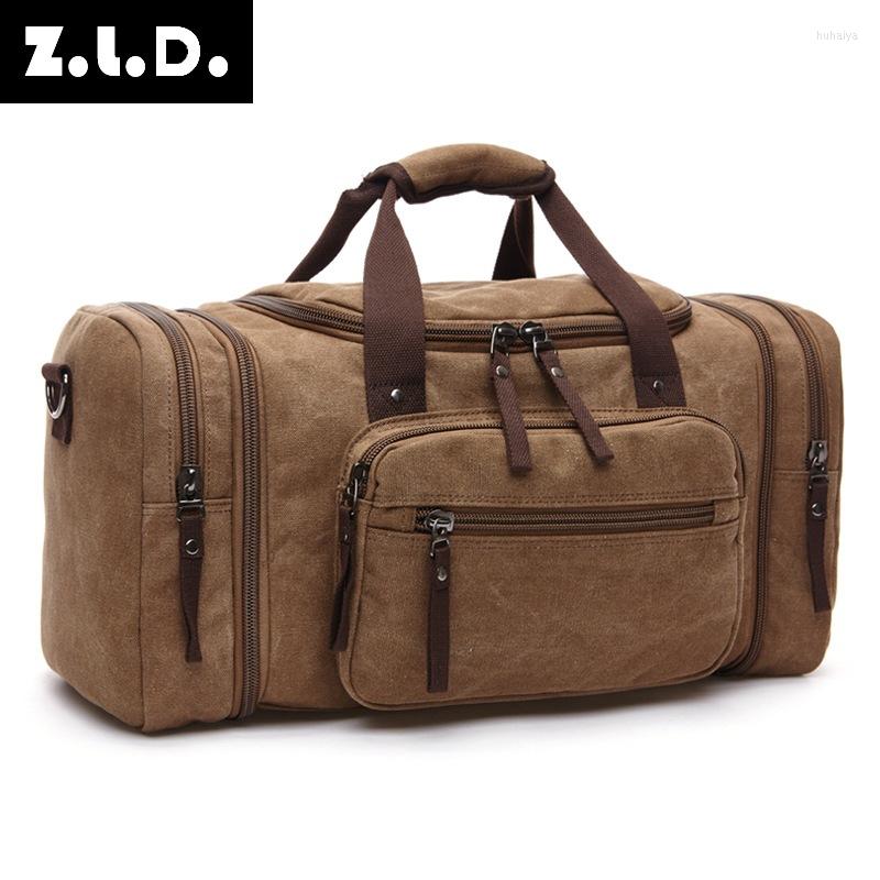 

Duffel Bags Z.L.D.Original Fashion Brand Designer Canvas Bag Large Capacity Handbags Duffle Travel Weekend Shoulder Messenger, Photo color