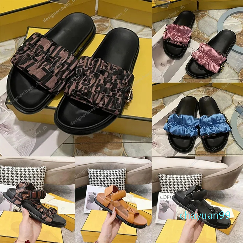 

Designer Slipper Women Satin Sandals Luxury Slipper Platform Sandal Fashion Satin Silk Shoes Rubber Slip Loafers Scarf Fabric Comfortable Slipper