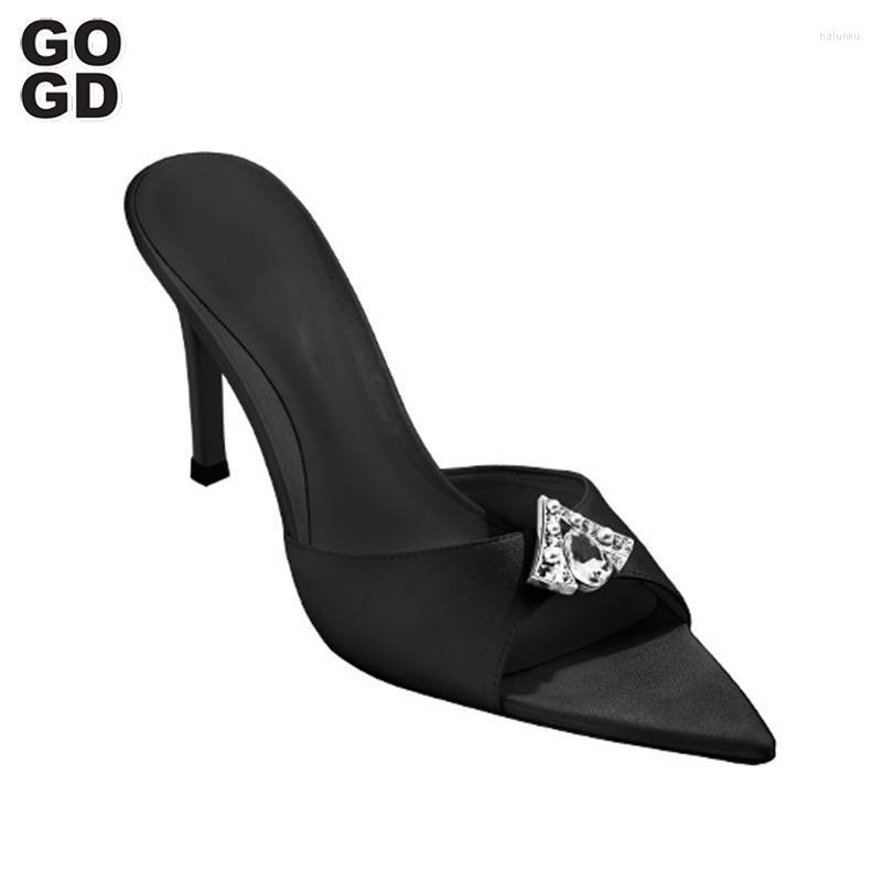 

Sandals GOGD Fashion Women's Slippers 2023 Trendy Summer Luxury Sexy High Heels Peep Toe Rhinestone Thin Gladiator Shoes, Pink