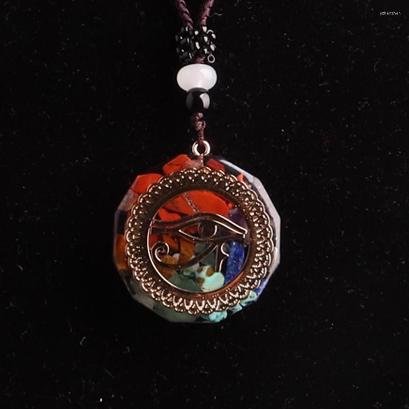 

Pendant Necklaces Free From 1Pc 7Chakra Egyptian Gods Power Eye Necklace Of Horus Amulet Symbol Orgone Energy Crystal For Women Men