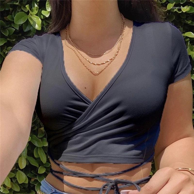 

Women' T Shirts 2023 Summer Solid V Neck Women Short Sleeve Tops Crop Ladies Casual Tees Female White Pink, Black