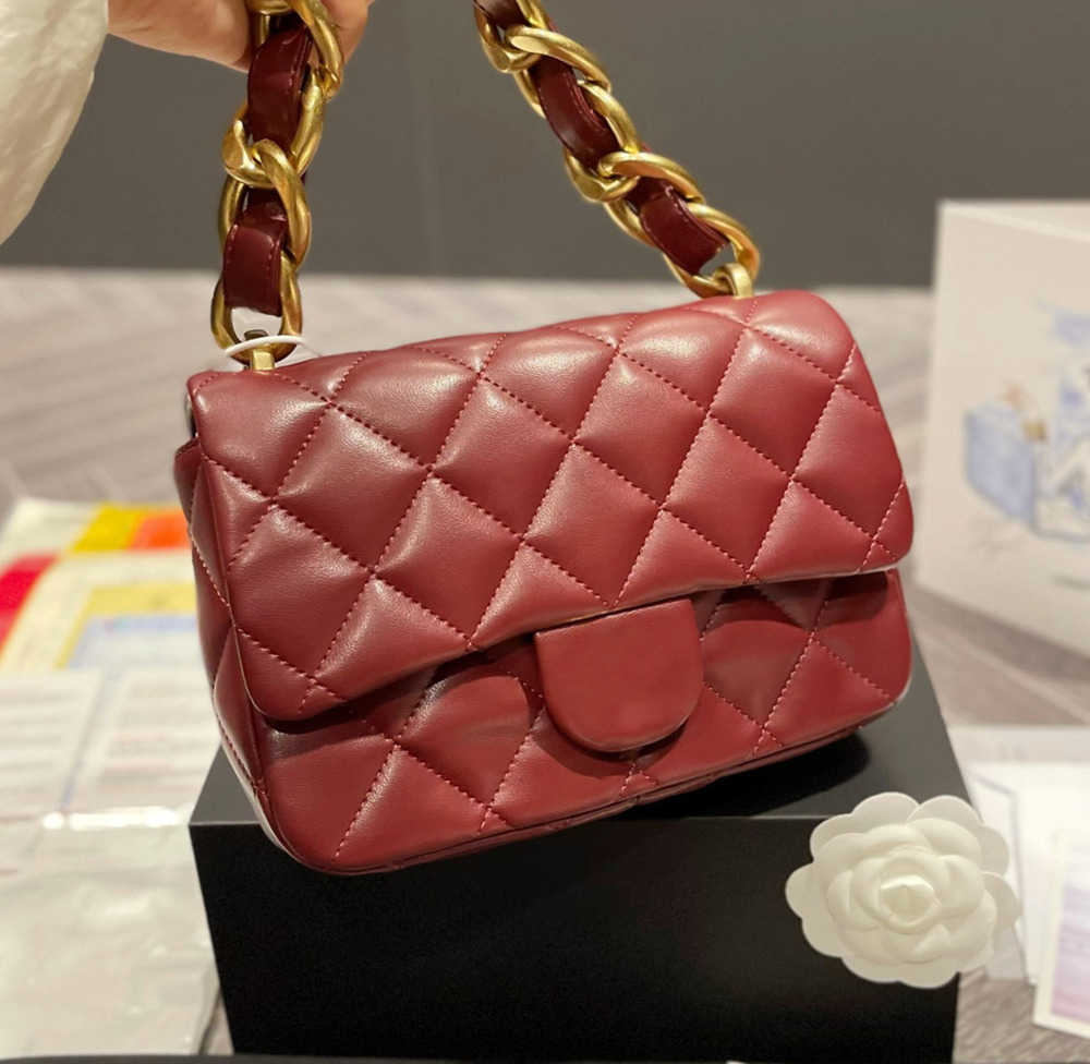 

Evening Bags Shoulder 5A 2022Ss Trendy Bold Chain Flap Top Calfskin Classic Quilted Plaid Metal Hardware Designer Frenchs Luxury Womens Mini Vintage HandbagsF, Sky blue 21cm