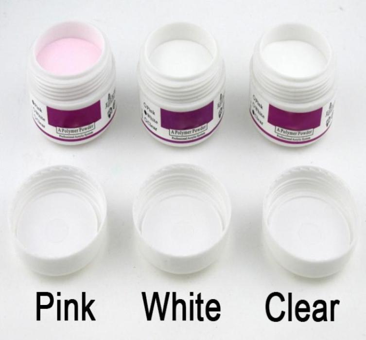 

1 PCS WHITE CLEAR PINK Color Acrylic Powder For Nail Art False Tips Tool9026648