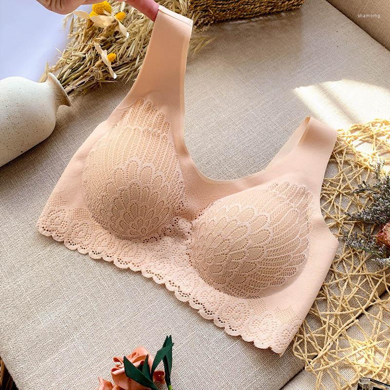 

Yoga Outfit 5 Colors Bras For Women 2023 Est 5D Wireless Contour Bra Lace Breathable Underwear Seamless Sports Running, Pink