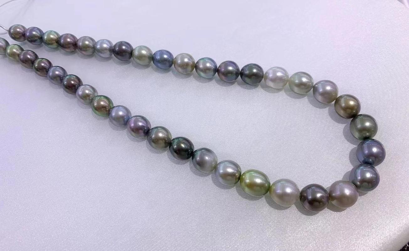 

Chains Vintage Pearl Long Necklace For Women 8.5-10.5mm Rice Round Mixed Color Seawater Pearls 2023 Fashion Party Jewelry Gifts