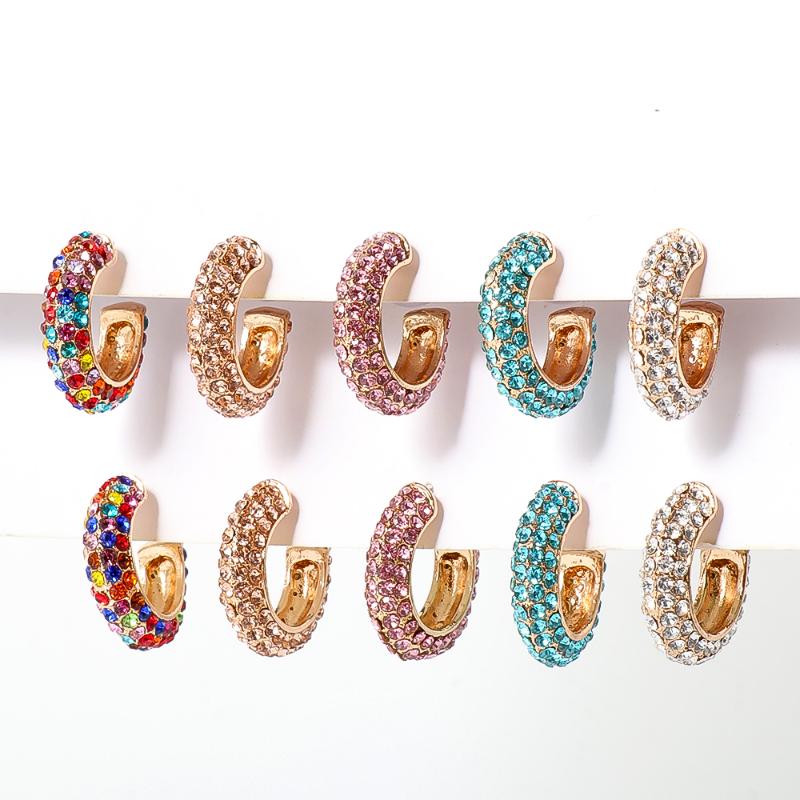 

Hoop Earrings & Huggie 2023 Design Charm Multicolor Cubic Zirconia For Women Boho Trendy Crystal Jewelry Brinco Girls Gift