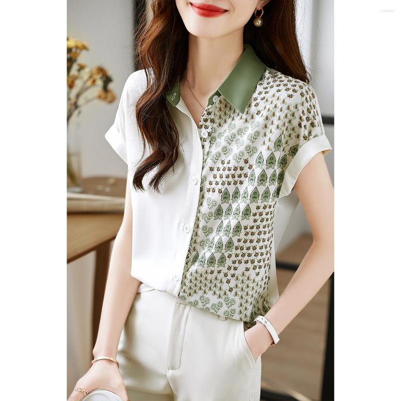 

Women's Blouses Fashion Printing Ladies Shirts Elegant Women's 2023 Spring Summer Short Sleeve Tops Blusas Mujer, Pictures