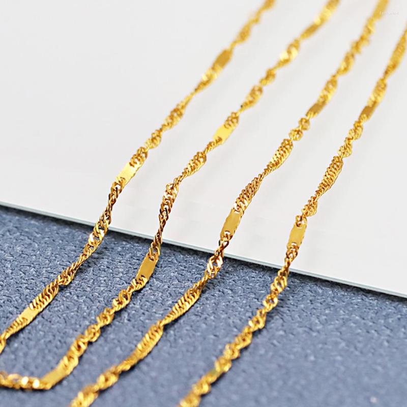

Chains Au750 Pure 18K Yellow Gold Women Twist Singapore Chain Link Necklace 40-45cmL