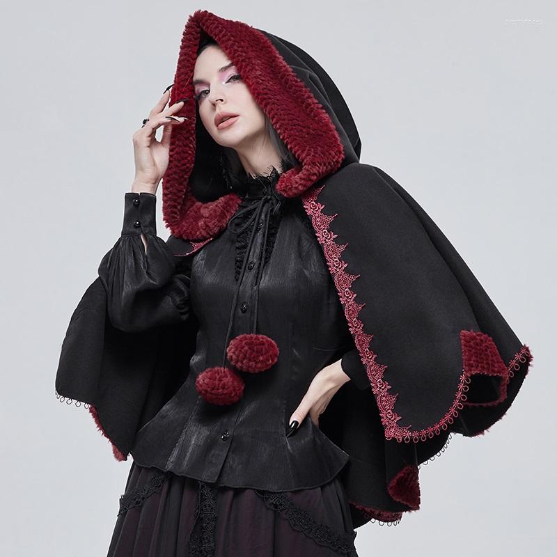 

Women's Jackets The Gothic Winter Thickened Lolita Cape Over Coat, Red