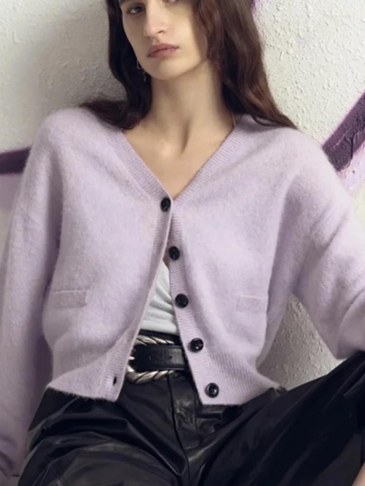 

Women' Knits 2023 Spring Women Letter Animal Pattern Knitted Cardigan Female Long Sleeve Single Breasted Elegant V-Neck Sweater Tops