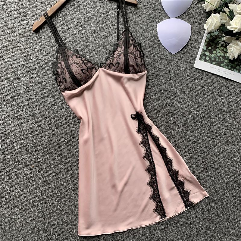 

Women's Sleepwear Women Lce Fabric Sexy Pijamas Dress Breathable Sleeping Lace Spaghetti Nightwear Nightgowns Summer Strap Nightdress