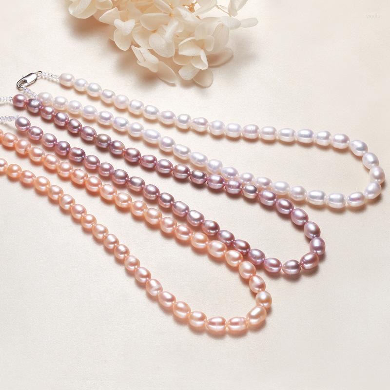 

Chains 8mm Natural Freshwater Pearl Chokers Necklace Jewelry For Women Gift 2023 Trend Fashion