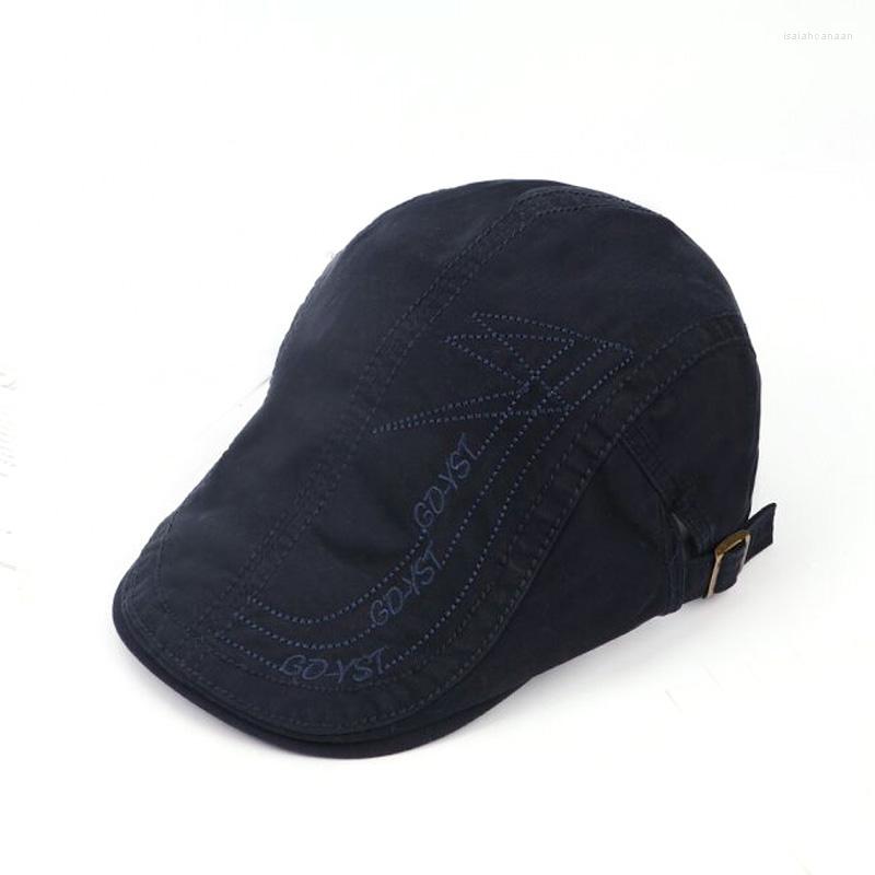 

Berets XEONGKVI Fashion Embroidery Pure Color Visors Caps Spring Autumn Brand Snapback Cotton Hats For Men Peaked Cap Casquette, Black
