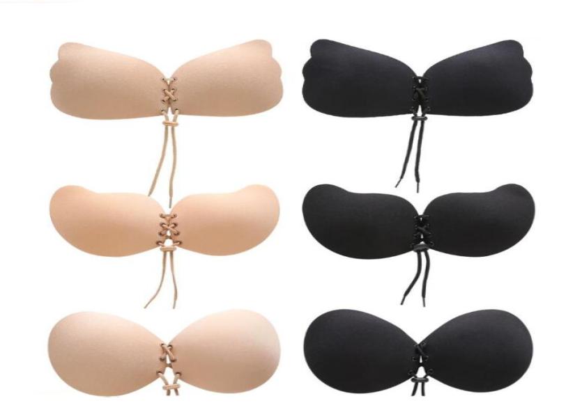 

Women Self Adhesive Strapless Breast Pad Blackless Bra Sticker Silicone Push Up women039s underwear Invisible Bra J13515531503