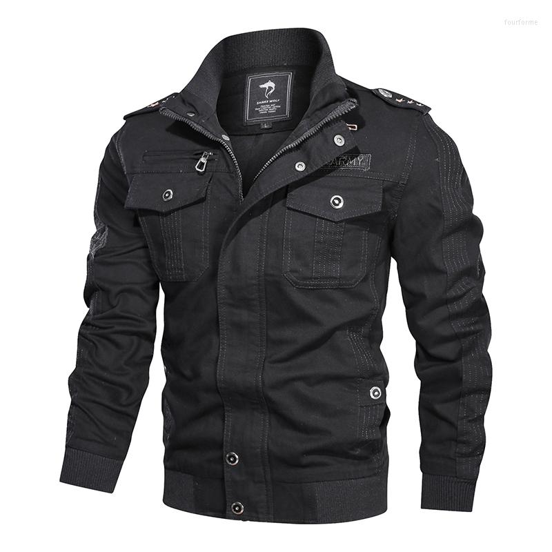 

Men's Jackets Plus Size 6XL Military Bomber Jacket Men Spring Autumn Casual Multi-pocket Pilot Male Army Cargo Flight Mens, Black