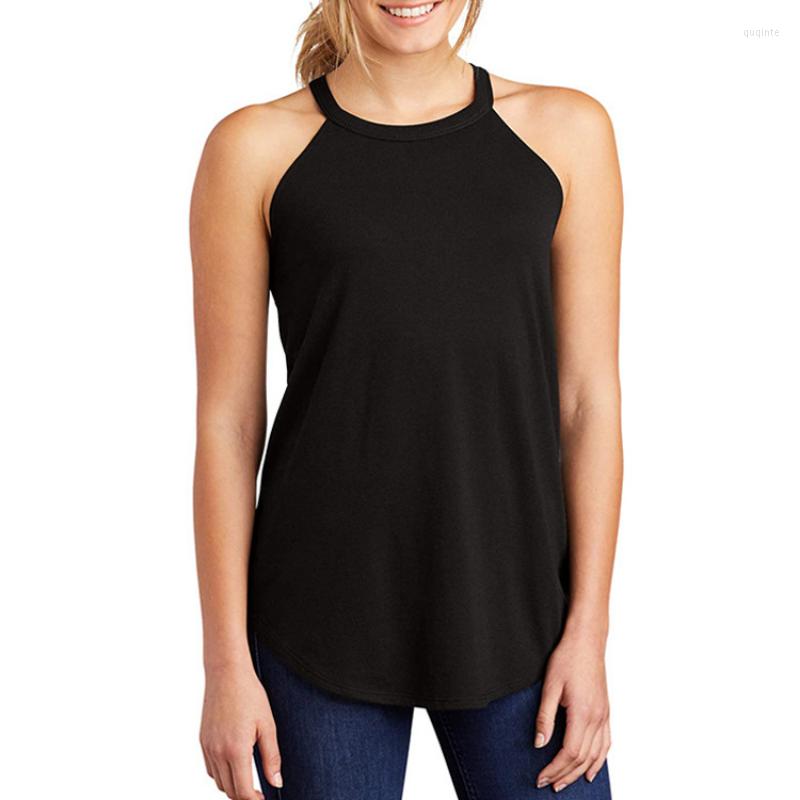 

Women' Tanks Summer Yoga Top Sleeveless Casual Vest Halter Sexy 2023 Fashion Sport Elegant Basic Blouse Women Solid Loose 25825, White