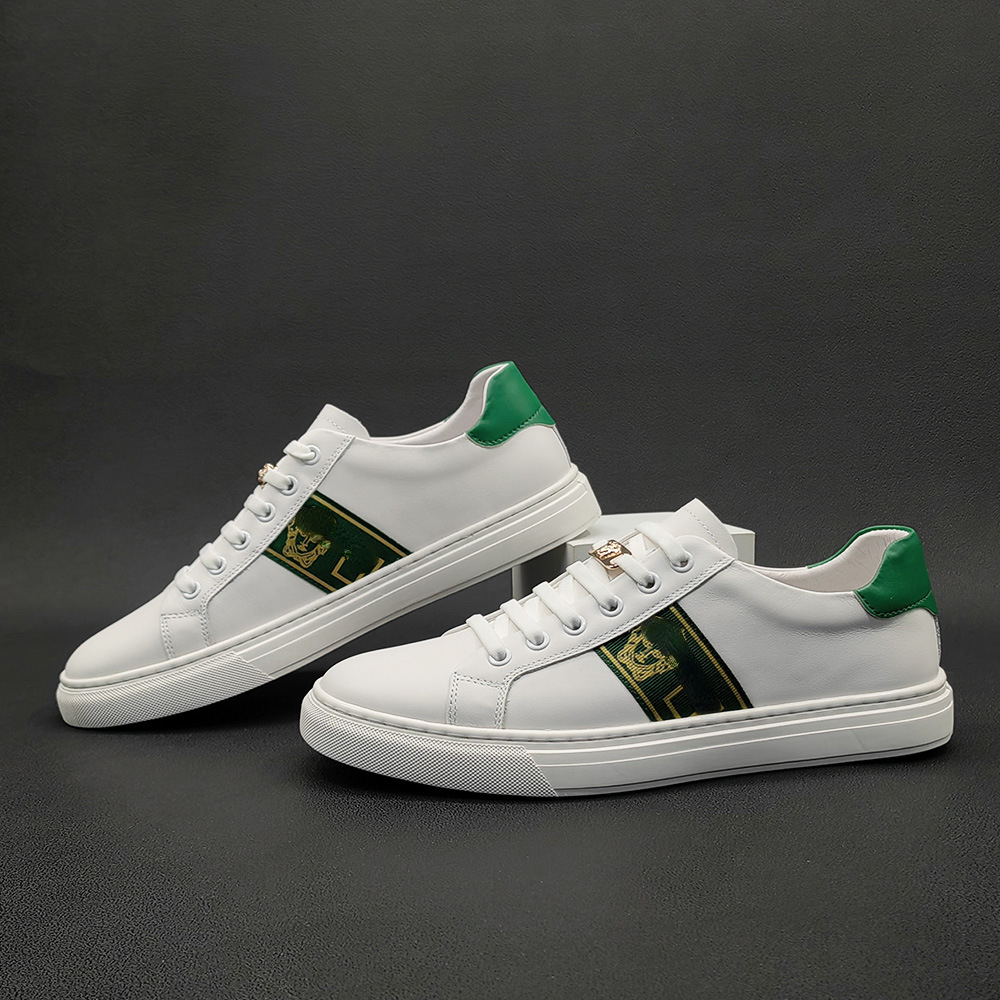 

Board Shoes Men's 2023 Spring New Trend Everything Match Boys Leather Shoes Men's Shoes Soft Sole Casual Shoes, Black