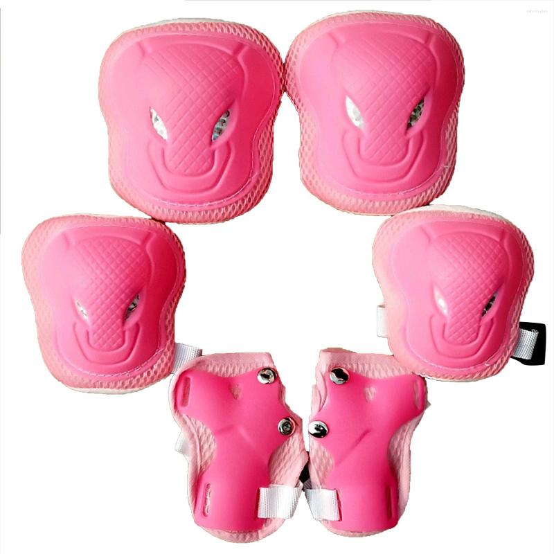 

Knee Pads 6pcs Sponge Roller Skating Unisex Accessories Safety Outdoor Sports Wrist Guard Protective Gear Set For Kids Cycling Adjustable, Pink