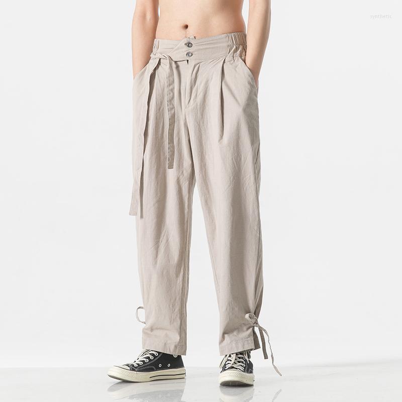 

Men's Pants 2023 Mens Spring Autumn Jogging Haren Men Cotton Linen Casual Trousers Fashion Sweatpants Male Streetwear 5XL, Coffee color