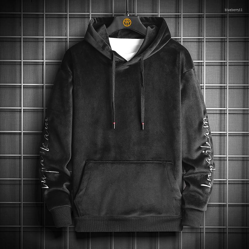 

Men's Hoodies European And American Wear 2023 Autumn/winter Youth Leisure Double-sided Cashmere Hoodie Men Sweatshirt, Gray